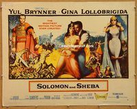 y427 SOLOMON & SHEBA half-sheet movie poster '59 Yul Brynner, Lollobrigida