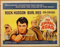 y433 SPIRAL ROAD half-sheet movie poster '62 Rock Hudson, Burl Ives