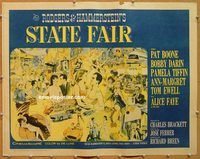 y437 STATE FAIR half-sheet movie poster '62 Pat Boone, Darin