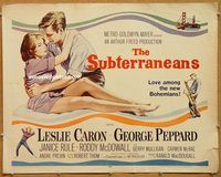 y441 SUBTERRANEANS half-sheet movie poster '60 Jack Kerouac, Leslie Caron