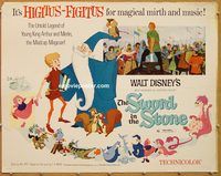 y447 SWORD IN THE STONE half-sheet movie poster R73 Walt Disney