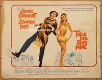 y448 TAKE HER SHE'S MINE half-sheet movie poster '63 Jimmy Stewart, Dee