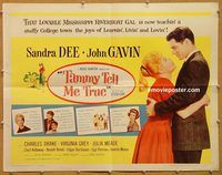 y449 TAMMY TELL ME TRUE half-sheet movie poster '61 Sandra Dee, Gavin