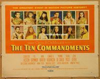 y453 TEN COMMANDMENTS rare style B half-sheet movie poster '56