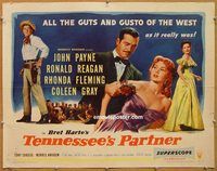 y455 TENNESSEE'S PARTNER half-sheet movie poster '55 Ron Reagan, Fleming