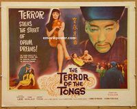 y456 TERROR OF THE TONGS half-sheet movie poster '61 Lee, opium dreams!