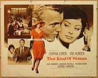 y457 THAT KIND OF WOMAN half-sheet movie poster '59 Sophia Loren, Hunter