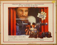 y460 THEATRE OF BLOOD half-sheet movie poster '73 Vincent Price, Rigg