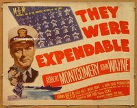 w034 THEY WERE EXPENDABLE half-sheet movie poster '45 John Wayne, Ford
