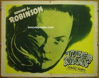y463 TIGER SHARK half-sheet movie poster R56 Edward G. Robinson