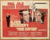 y469 TORN CURTAIN half-sheet movie poster '66 Paul Newman, Hitchcock