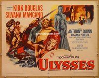 y481 ULYSSES half-sheet movie poster '55 Kirk Douglas, Mangano