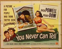 y523 YOU NEVER CAN TELL half-sheet movie poster '51 Dick Powell, Dow