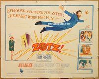 y529 ZOTZ half-sheet movie poster '62 William Castle, sci-fi comedy!