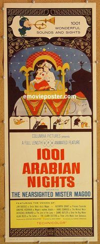 w038 1001 ARABIAN NIGHTS insert movie poster '59 Mr. Magoo, Backus