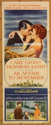 w052 AFFAIR TO REMEMBER insert movie poster '57 Cary Grant, Kerr