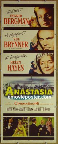 w060 ANASTASIA insert movie poster '56 Ingrid Bergman, Yul Brynner