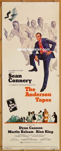 w064 ANDERSON TAPES insert movie poster '71 Sean Connery, Cannon
