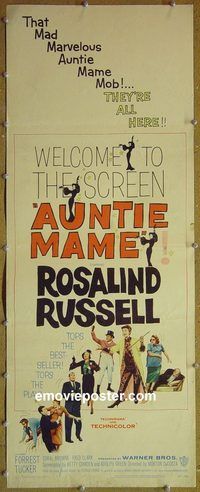 w074 AUNTIE MAME insert movie poster '58 classic Rosalind Russell!