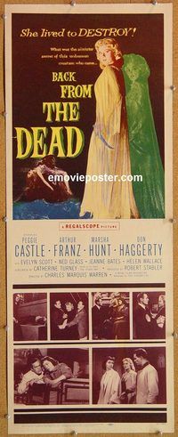 w077 BACK FROM THE DEAD insert movie poster '57 Peggie Castle