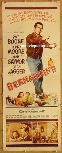 w092 BERNARDINE insert movie poster '57 Pat Boone, Terry Moore