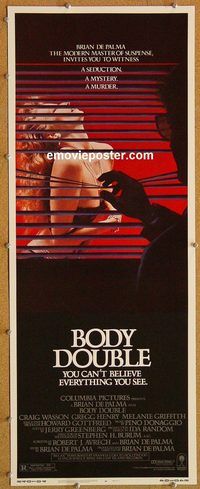 w109 BODY DOUBLE insert movie poster '84 De Palma, Melanie Griffith