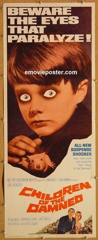 w131 CHILDREN OF THE DAMNED insert movie poster '64 creepy image!