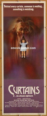 w145 CURTAINS insert movie poster '86 Samantha Eggar, John Vernon