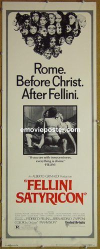 w191 FELLINI SATYRICON insert movie poster '70 Italian, cult classic!