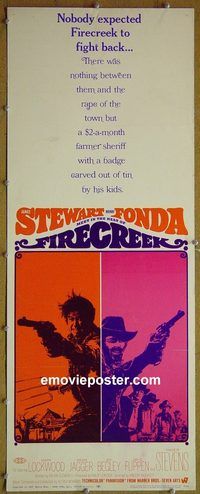w194 FIRECREEK insert movie poster '68 James Stewart, Henry Fonda