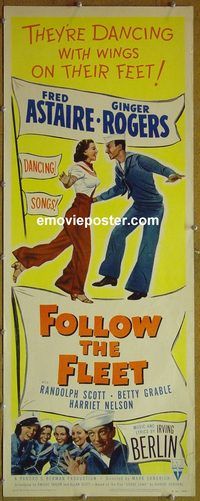 w203 FOLLOW THE FLEET insert movie poster R53 Astaire & Rogers