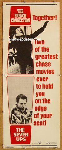 w209 FRENCH CONNECTION/SEVEN-UPS insert movie poster '74 Roy Scheider