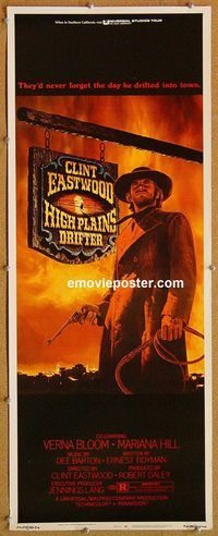 w253 HIGH PLAINS DRIFTER insert movie poster 73 Clint Eastwood