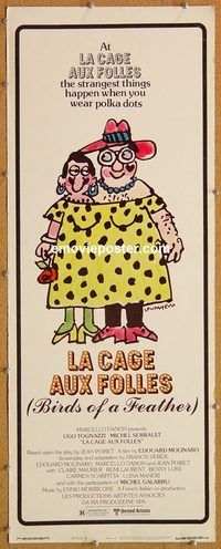 w297 LA CAGE AUX FOLLES style B insert movie poster '79 Ugo Tognazzi