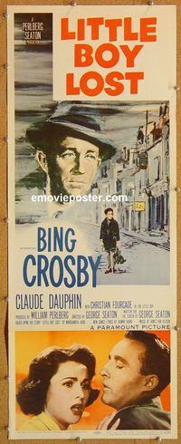 w314 LITTLE BOY LOST insert movie poster '53 Bing Crosby, Dauphin
