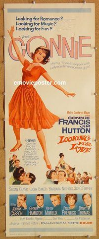 w317 LOOKING FOR LOVE insert movie poster '64 Connie Francis