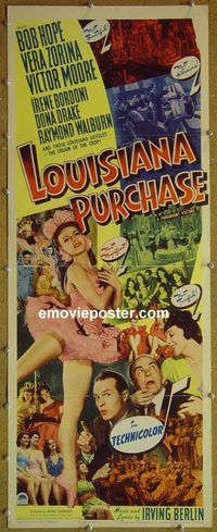 w321 LOUISIANA PURCHASE insert movie poster '41 Bob Hope, Zorina