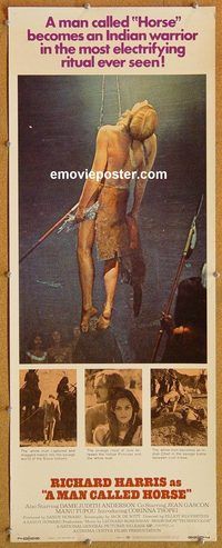 w332 MAN CALLED HORSE insert movie poster '70 Richard Harris, Sioux!