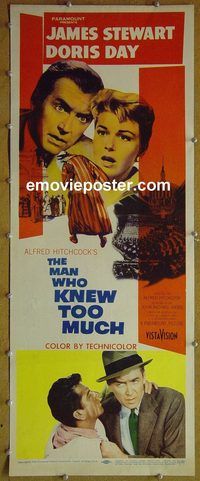 w335 MAN WHO KNEW TOO MUCH insert movie poster '56 Stewart