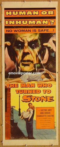 w336 MAN WHO TURNED TO STONE insert movie poster '57 Victor Jory