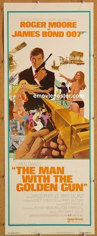 w337 MAN WITH THE GOLDEN GUN insert movie poster '74 James Bond