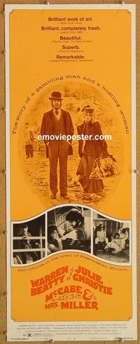 w345 MCCABE & MRS MILLER insert movie poster '71 Robert Altman