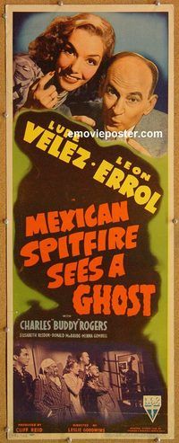 w348 MEXICAN SPITFIRE SEES A GHOST insert movie poster '42 Lupe Velez