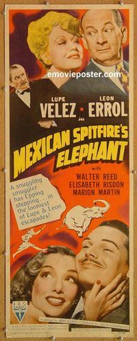 w349 MEXICAN SPITFIRE'S ELEPHANT insert movie poster '42 Lupe Velez