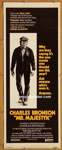 w362 MR MAJESTYK style A insert movie poster '74 Charles Bronson