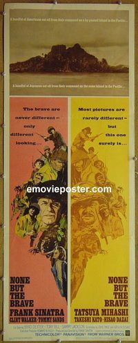 w379 NONE BUT THE BRAVE insert movie poster '65 Frank Sinatra