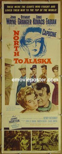 w380 NORTH TO ALASKA insert movie poster '60 John Wayne, Granger