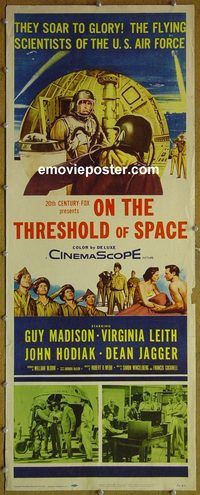 w386 ON THE THRESHOLD OF SPACE insert movie poster '56 Air Force!