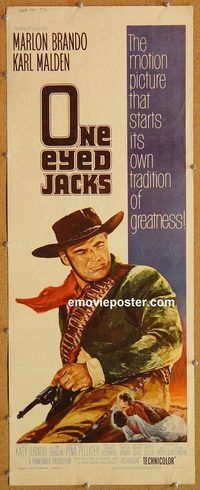 w387 ONE EYED JACKS insert movie poster '61 Marlon Brando, Malden