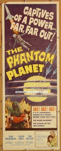 w404 PHANTOM PLANET insert movie poster '62 sci-fi space shocker!